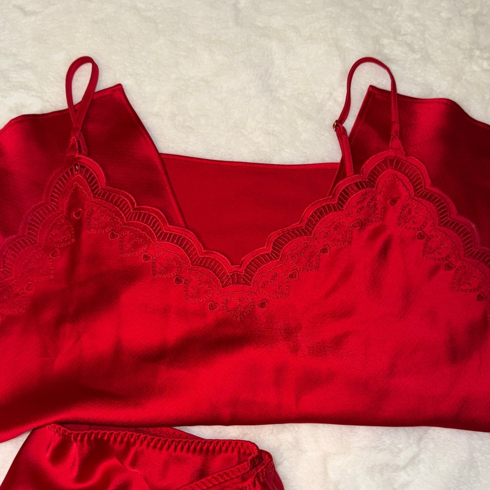 Victoria's Secret Red Satin Camisole and Shorts Set - Picture 3 of 6